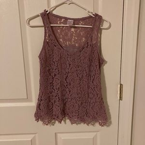 Light purple lace tank top